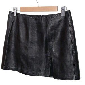 BEBE Rare Vintage Front Slit Genuine Leather Mini